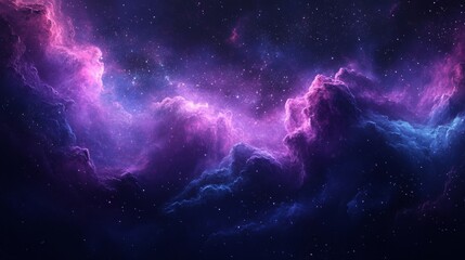 Obraz premium Cosmic Nebula with Stars and Swirling Gas Clouds