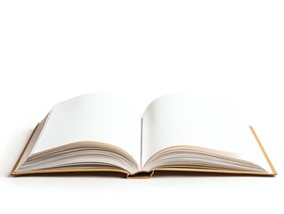 Fototapeta premium An empty open book with blank pages, perfect for showcasing design, writing, or creative ideas in a minimalist style.