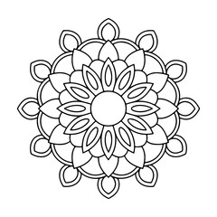 flower mandala with white background.