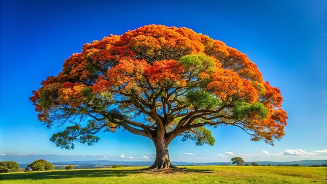 Majestic Lote Tree Standing Tall Against a Clear Blue Sky in a Serene Natural Landscape Scene