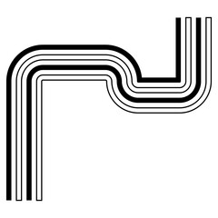 Black and White Rainbow Illustration on White Background. Isolated Vector Icon