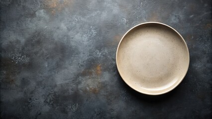 Empty ceramic plate on a dark textured background, plate, ceramic, empty, dark, textured, background, food, kitchen