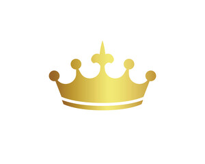 Vector Illustration of Golden Crown Logo Sign