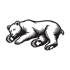 Obraz premium Bear Outline Design - Bear vector illustration in black and white
