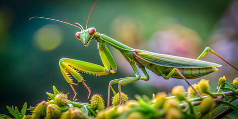 Detailed close-up shot of a Mantis Religiosa insect on a plant , Insect, Mantis Religiosa, Close-up, Macro, Wildlife, Nature