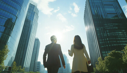 Business Professionals partner working in the City