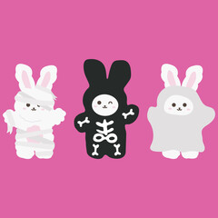 Fototapeta premium cute bunny in Halloween costume