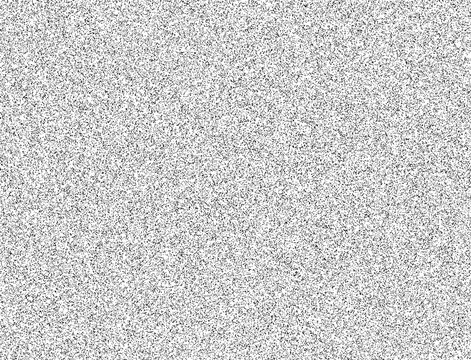 Black white noise dot grain background. Illustration dotwork pattern. Densely dotted halftone texture. Black stipple sand grain effect. 