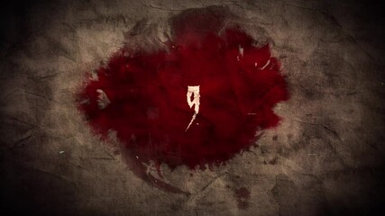 Countdown 10 second horror old paper blood movie film halloween scary timer animation background