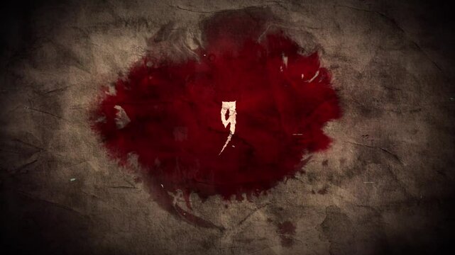 Countdown 10 second horror old paper blood movie film halloween scary timer animation background