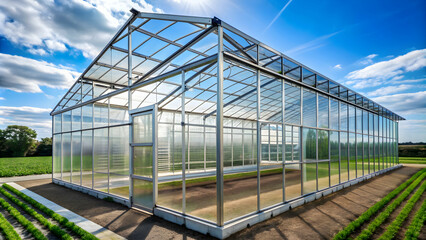 Metal frame and plastic roof of a greenhouse, greenhouse, metal structure, plastic, roof, gardening, horticulture