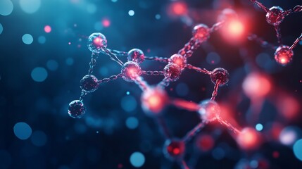 A detailed diagram of a protein molecule, showcasing its intricate structure and complex bonds. This image represents the building blocks of life, essential for biological processes.