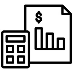 accounting icon illustration design with outline