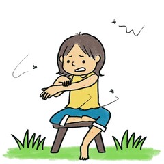 虫に刺される人のイラスト