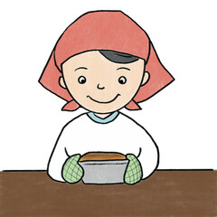 お菓子作りをする人のイラスト