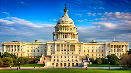 Fototapeta premium United States Capitol building isolated, government, landmark, American politics, historic