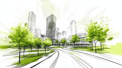 Eco-conscious designs promote greener city living.