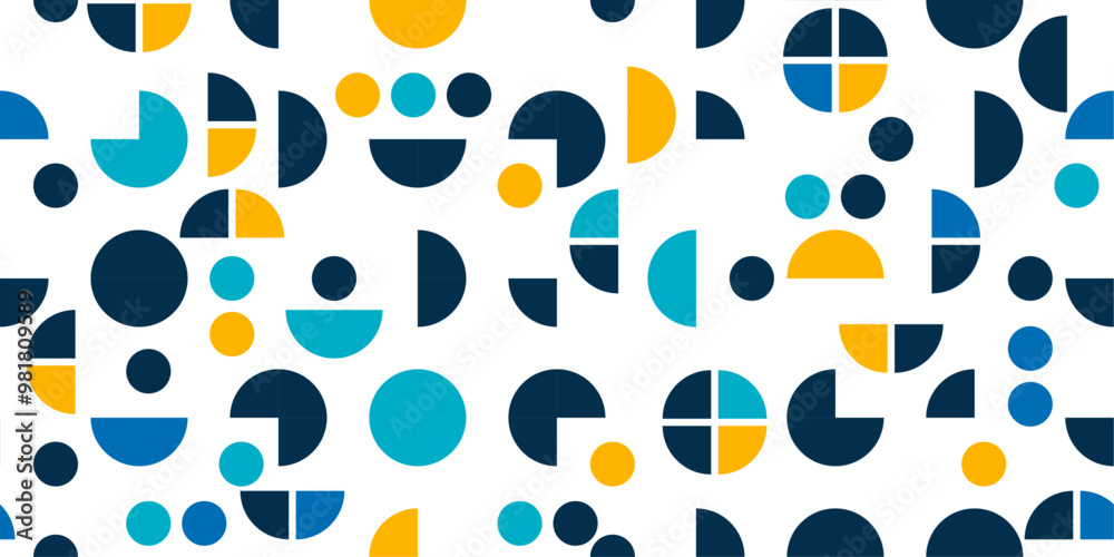Poster Geometric mosaic pattern. Vector pattern from the geometry of circles.