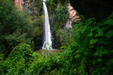 Waterfall in the forest anfter an autumn rain. El salto, Chiquimitio.