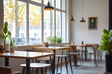 Modern Minimalism Caf&eacute; Design with Clean Lines and Natural Wood