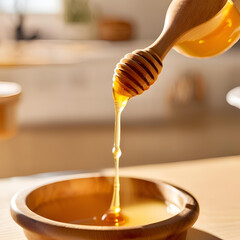 honey dripping from a spoon