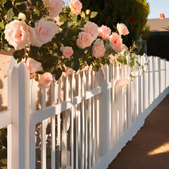 White leak with pink roses