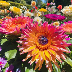 Mixed colored flowers