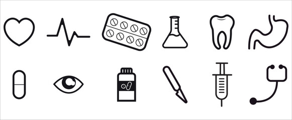 Medical icon set. Medical related icons vector illustration icon set