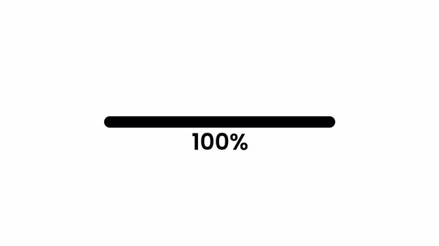 Loading progress bar animation from 0 to 100 with transparent background, Animated progress bar from 0 to 100 increasing percentage with alpha channel

