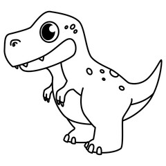 Coloring Page Outline of Cute Dino