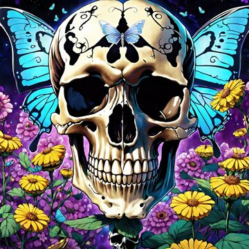 Skull and Butterfly