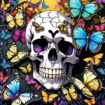 Skull and Butterfly