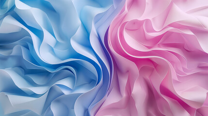 Obraz premium Abstract Blue and Pink Silk Fabric Waves Background