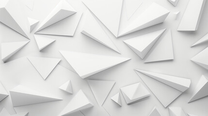 Fototapeta premium Abstract Geometric Background, White Triangles, Modern Minimalistic Design with Copy Space