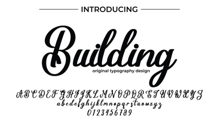 Building Font Stylish brush painted an uppercase vector letters, alphabet, typeface