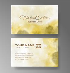 Beautiful business card template with watercolor