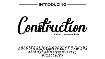 Construction Font Stylish brush painted an uppercase vector letters, alphabet, typeface