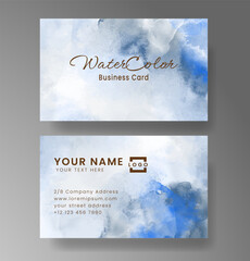 Beautiful business card template with watercolor