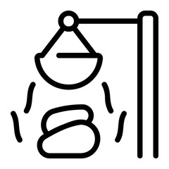 hot stone line icon
