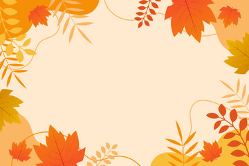 Autumn leaf background with falling leaves. Vector illustration.