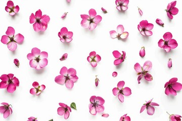 Fototapeta premium Abstract composition with geometric flowers in simple shapes and colors