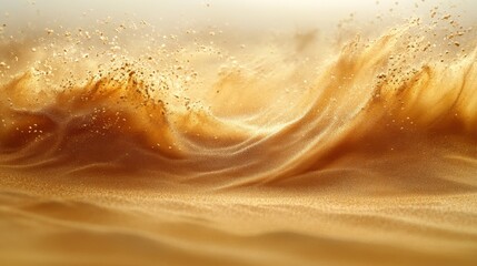 Desert Sand Swirling in a Whirlwind with a Golden Glow
