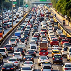 traffic jam on the street
