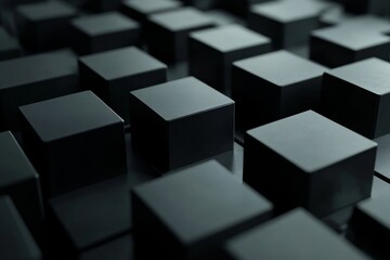 Abstract geometric background with black cubes.