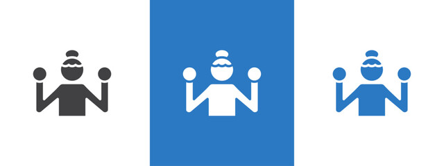 Boxer Woman Icon thin line illustration