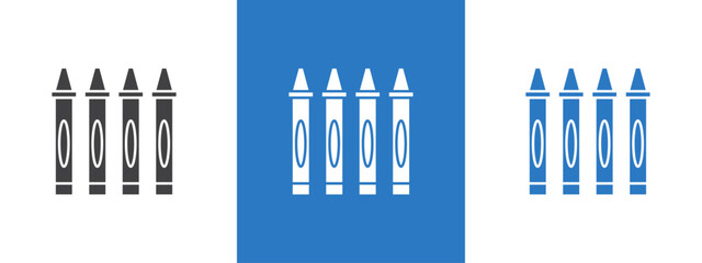 Crayons icon thin line illustration