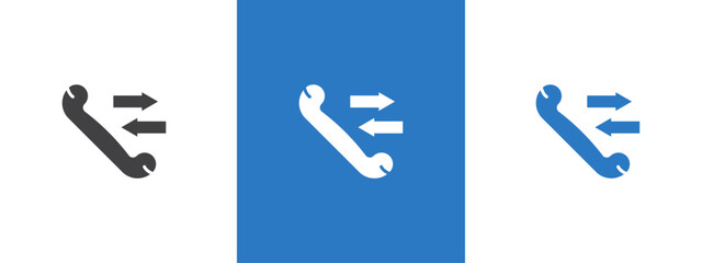 incoming outgoing calls icon thin line illustration