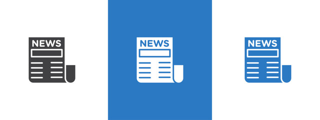 Newspaper icon thin line illustration