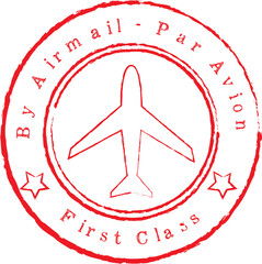 Blue Red Postal Airmail SVG Vector