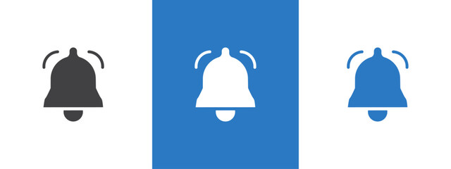 Notification bell icon thin line illustration